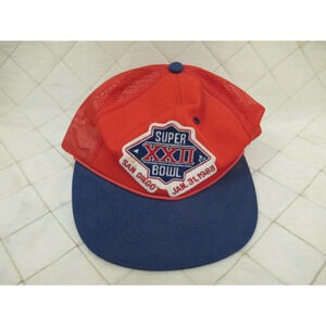 Super Bowl XXII 1988 Vintage Red Blue  San Diego Snapback Trucker Hat Cap Mesh